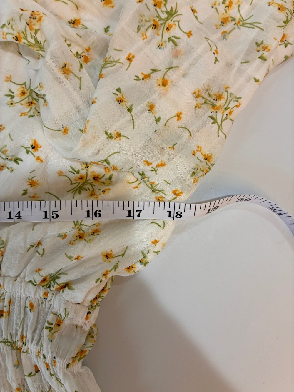 Dizzy Lizzy Floral Peplum Tie-Front Blouse - White/Yellow - Picture 3 of 7